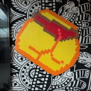 Booty Butt Cheeks Bead  Art Coaster with Yellow and Red Design